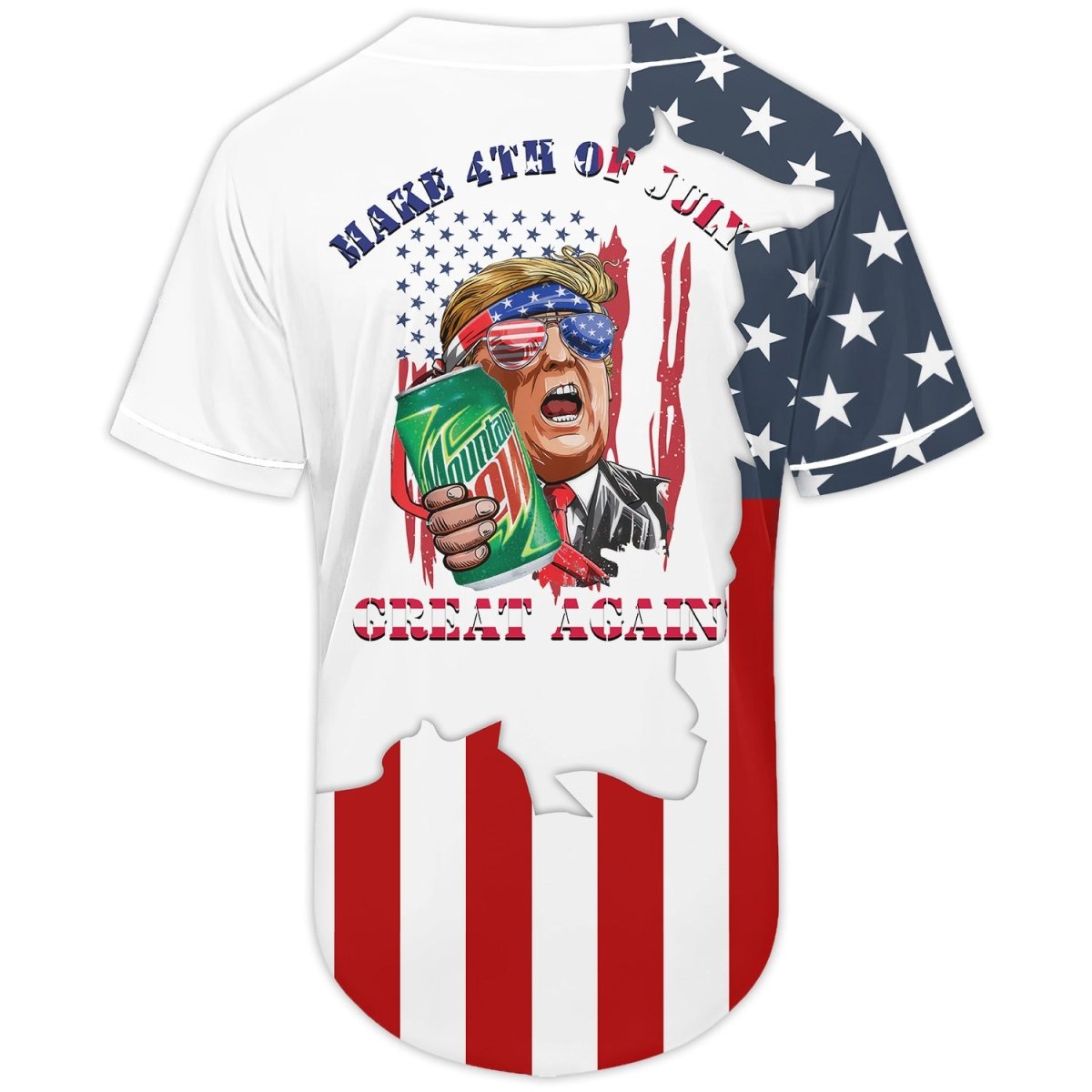 Personalized Mountain Dew Donald Trump Independence Day Baseball Jersey - Flexiquor.com