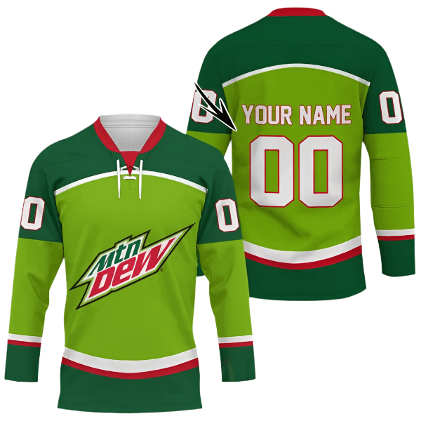 Personalized Mountain Dew Hockey Jersey - Flexiquor.com