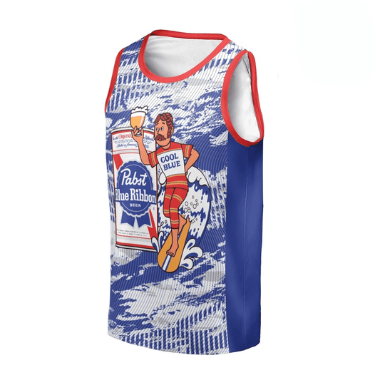 Personalized Pabst Blue Ribbon Cool Blue Men's Tank Top - Flexiquor.com