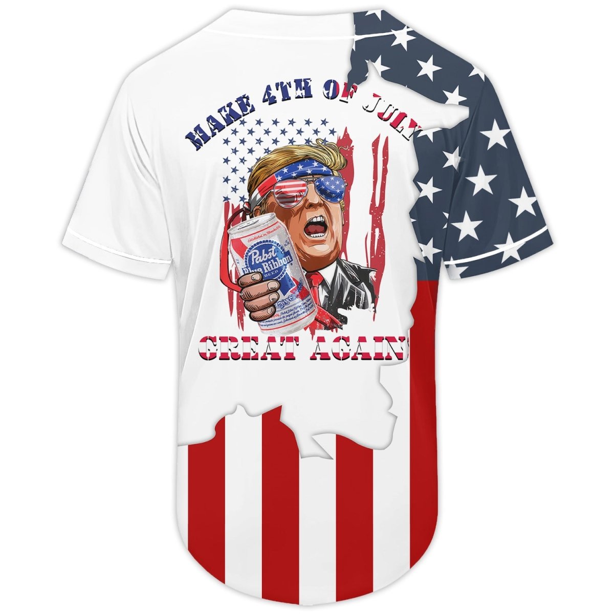 Personalized Pabst Blue Ribbon Donald Trump Independence Day Baseball Jersey - Flexiquor.com