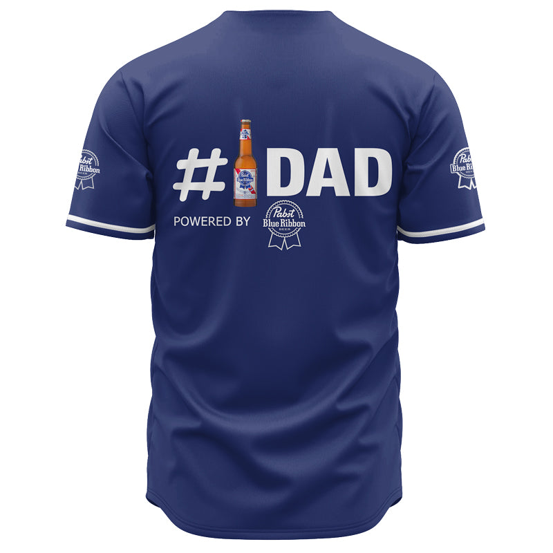Personalized Pabst Blue Ribbon Happy Father's Day Baseball Jersey
