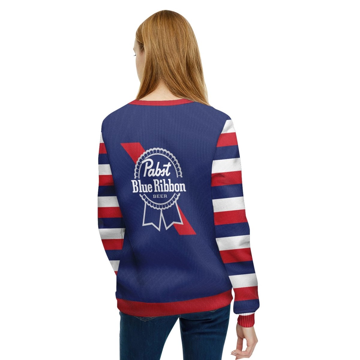 Personalized Pabst Blue Ribbon Make Christmas Drunk Again Ugly Sweater - Flexiquor.com