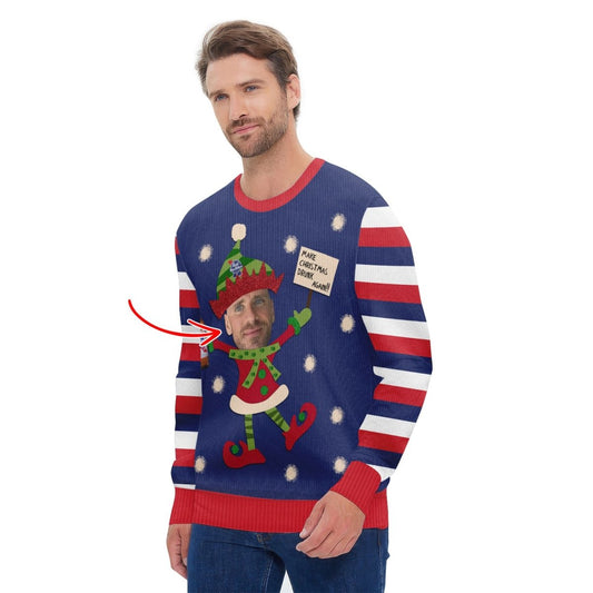 Personalized Pabst Blue Ribbon Make Christmas Drunk Again Ugly Sweater - Flexiquor.com