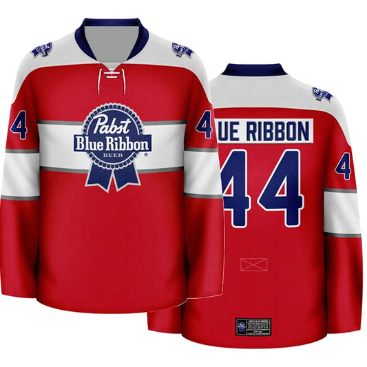 Personalized Pabst Blue Ribbon Retro Classic Hockey Jersey - Flexiquor.com