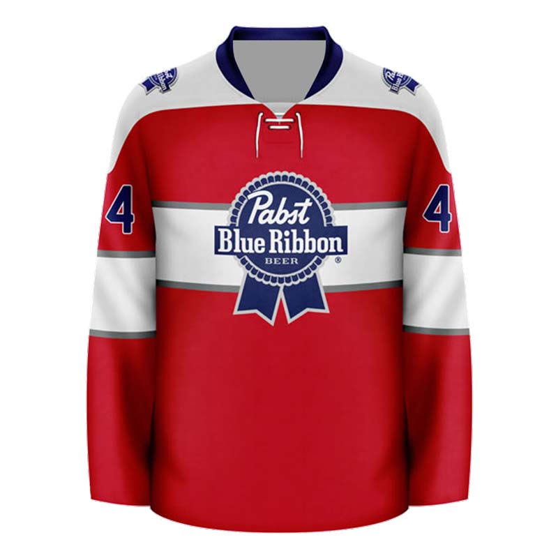 Personalized Pabst Blue Ribbon Retro Classic Hockey Jersey - Flexiquor.com