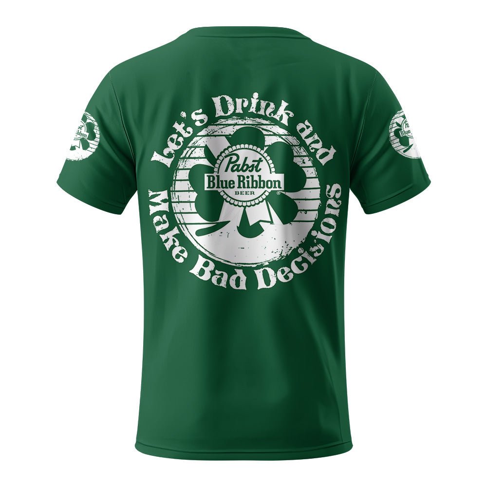 Personalized Pabst Blue Ribbon St Patrick's Day T-Shirt - Flexiquor.com