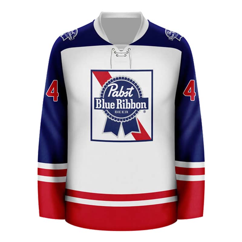 Personalized Pabst Blue Ribbon Vintage Heritage Hockey Jersey - Flexiquor.com