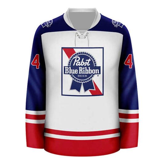 Personalized Pabst Blue Ribbon Vintage Heritage Hockey Jersey - Flexiquor.com