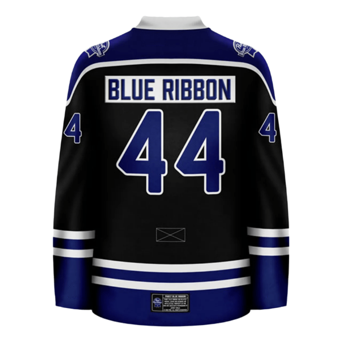 Personalized Pabst Blue Ribbon White Stripe Hockey Jersey - Flexiquor.com