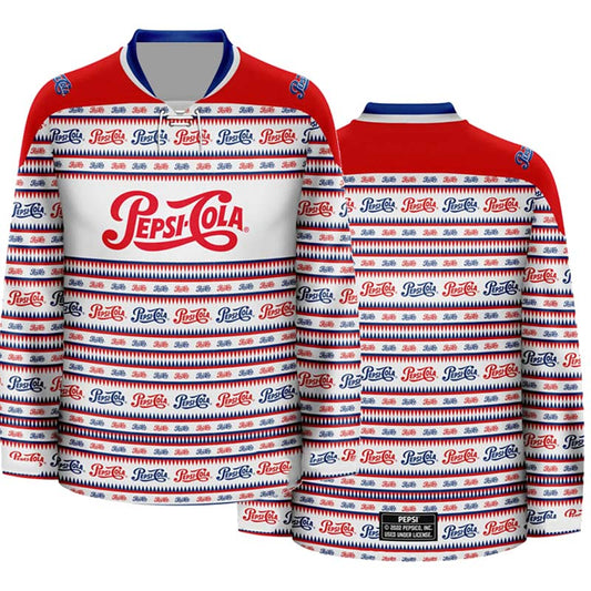 Pepsi Cola Retro Pattern Hockey Jersey - Flexiquor.com