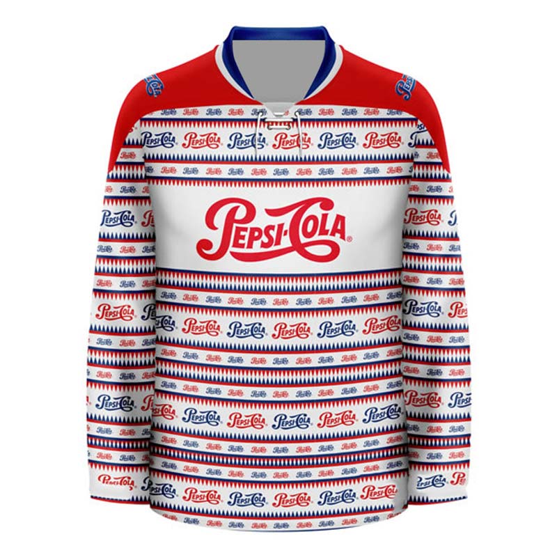 Pepsi Cola Retro Pattern Hockey Jersey - Flexiquor.com