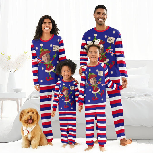 Personalized Face Red Bull Make Christmas Drink Again Family Pajamas Set - Flexiquor.com