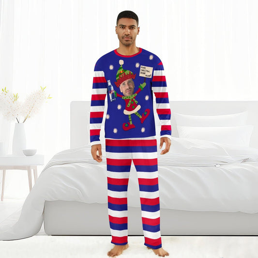 Personalized Face Red Bull Make Christmas Drink Again Family Pajamas Set - Flexiquor.com