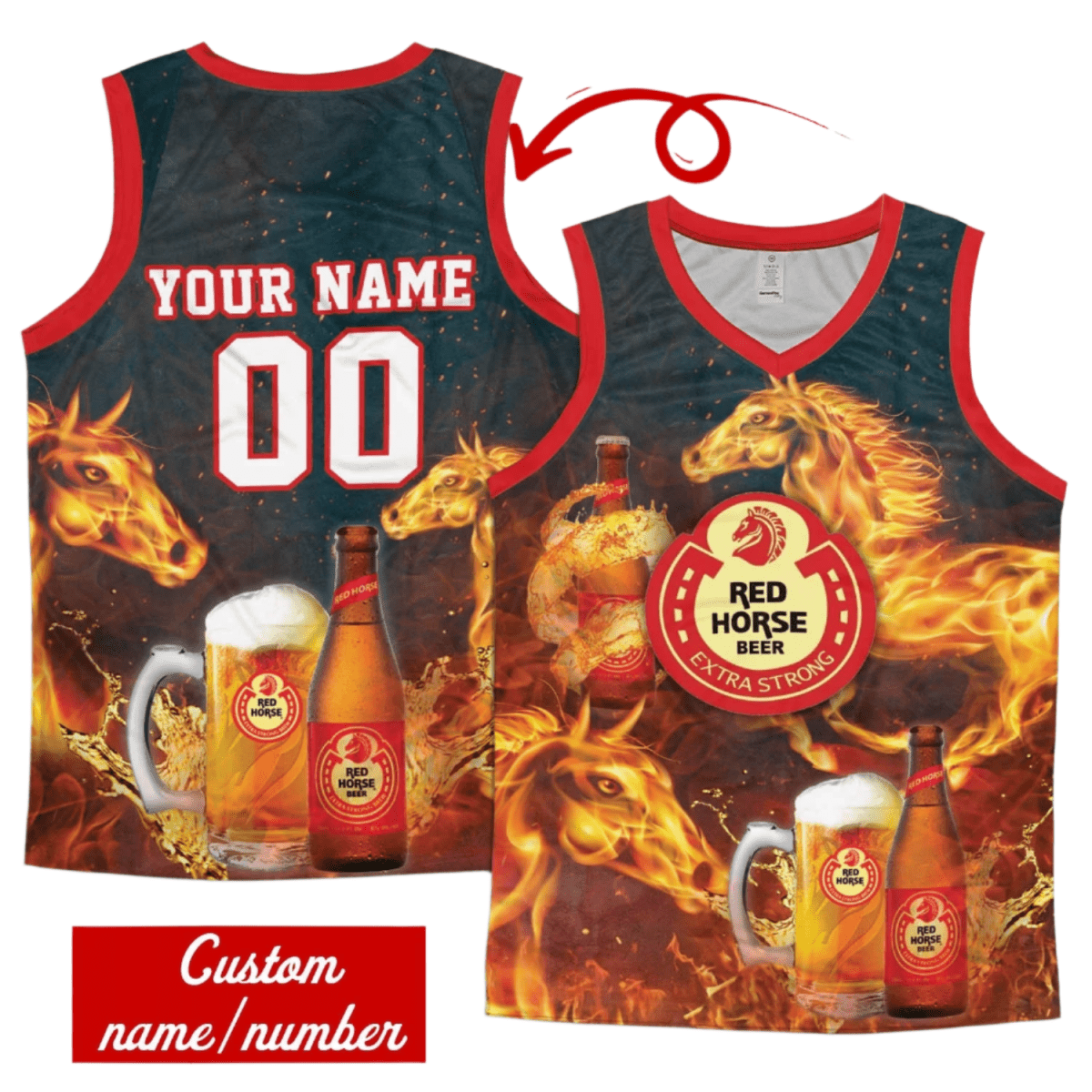 Personalized Red Horse Men's Tank Top - Flexiquor.com