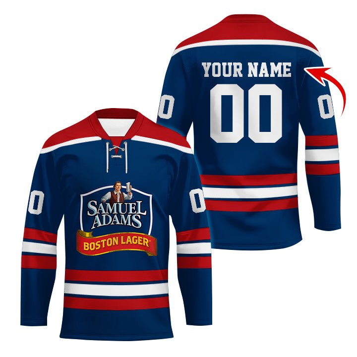 Personalized Samuel Adams Color Stripe Hockey Jersey - Flexiquor.com