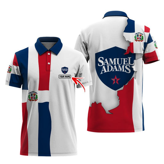 Personalized Samuel Adams Dominican Colors Polo Shirt - Flexiquor.com