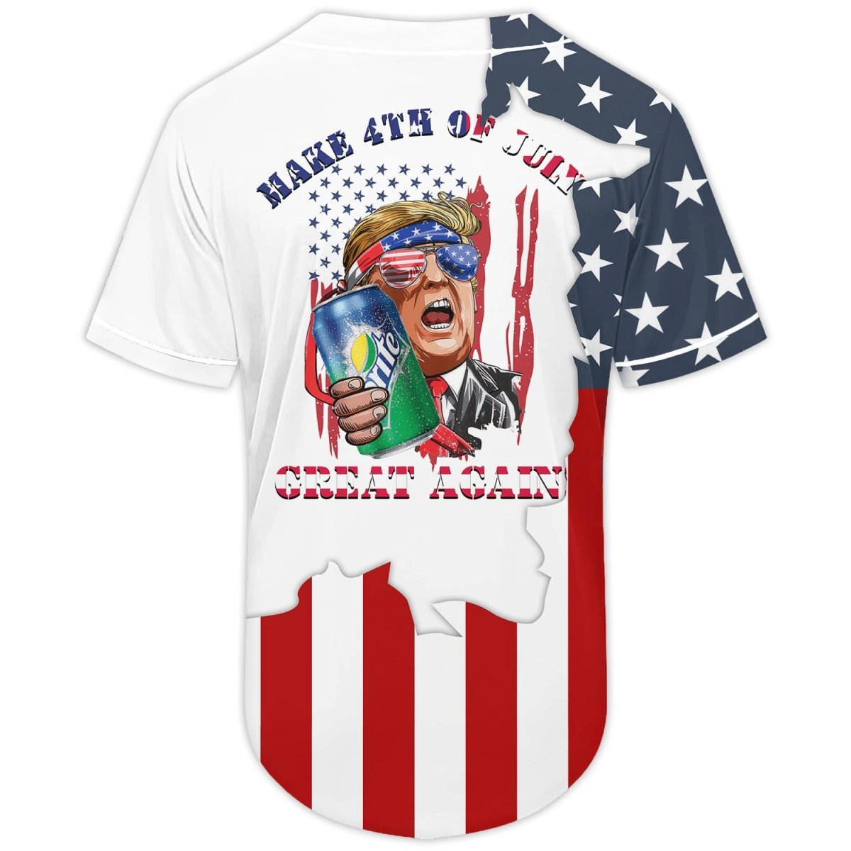 Personalized Sprite Donald Trump Independence Day Baseball Jersey - Flexiquor.com