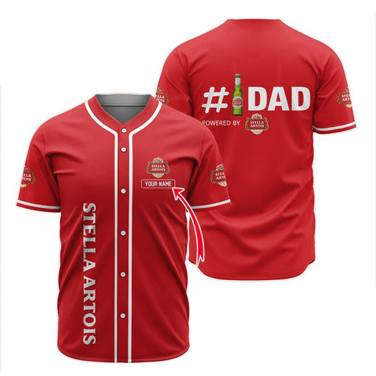 Personalized Stella Artois Happy Father's Day Baseball Jersey - Flexiquor.com