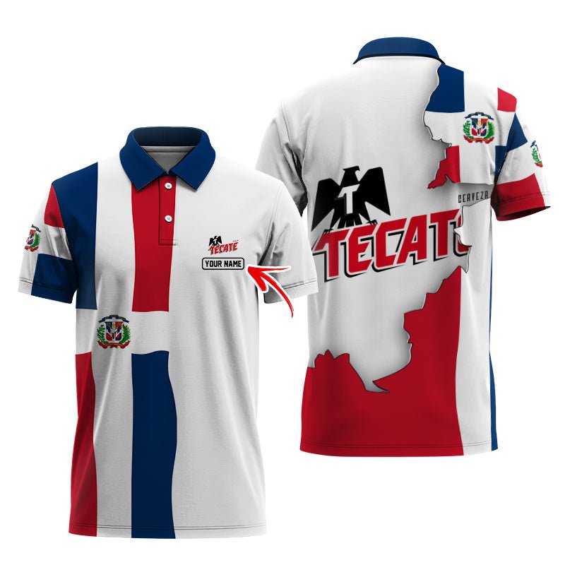 Personalized Tecate Dominican Colors Polo Shirt - Flexiquor.com