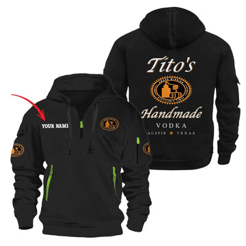 Personalized Tito's Half Zip Hooded Sweatshirt - Flexiquor.com