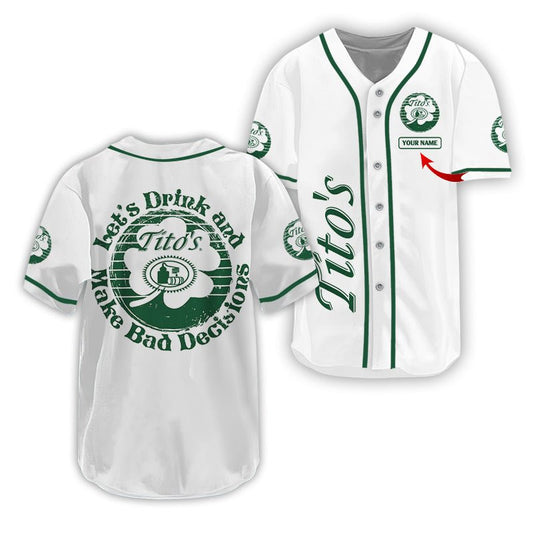 Personalized Tito's St Patrick's Day Baseball Jersey - Flexiquor.com