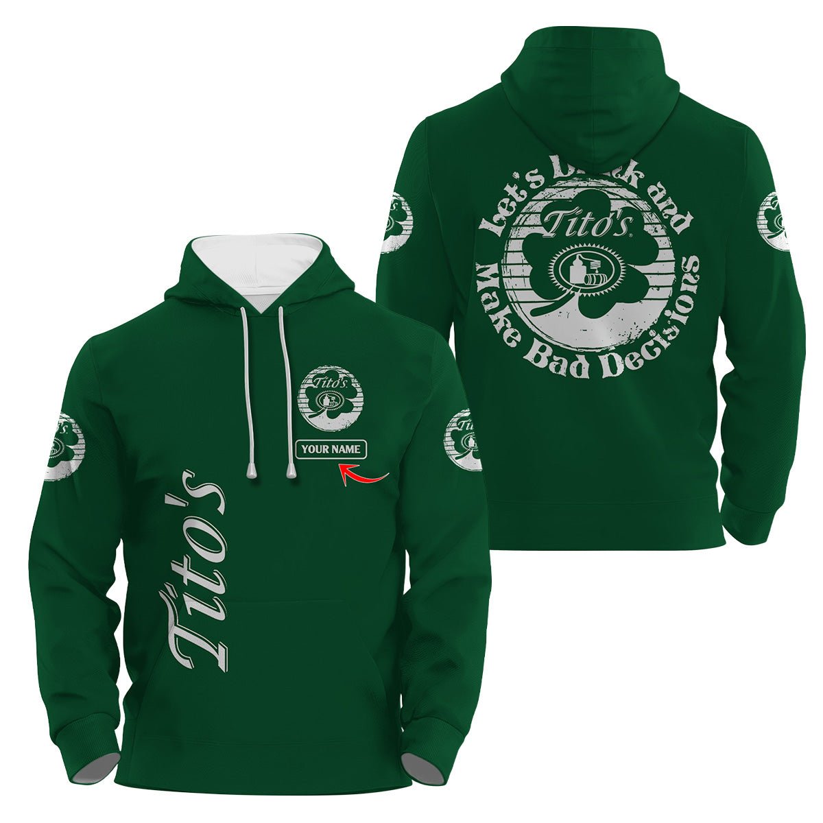 Personalized Tito's St Patrick's Day Hoodie & Zip Hoodie - Flexiquor.com