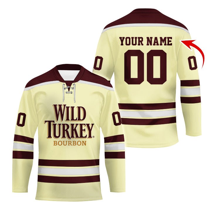 Personalized Wild Turkey Color Stripe Hockey Jersey - Flexiquor.com