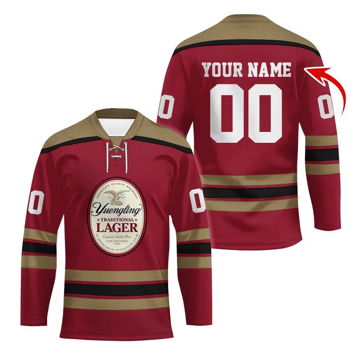 Personalized Yuengling Color Stripe Hockey Jersey - Flexiquor.com