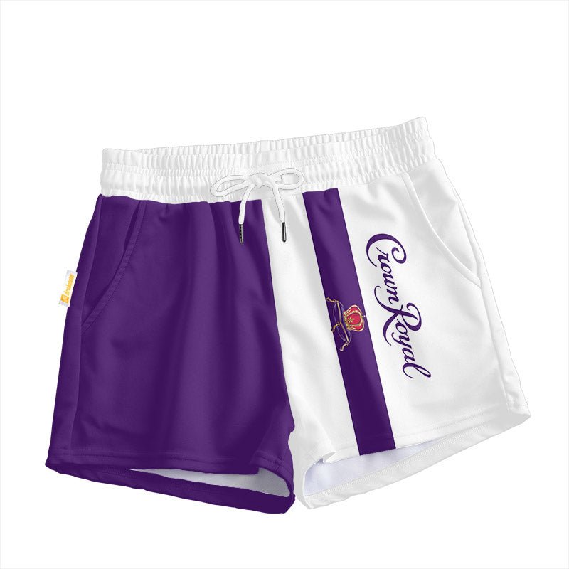 Purple White Crown Royal Women's Casual Shorts - Flexiquor.com