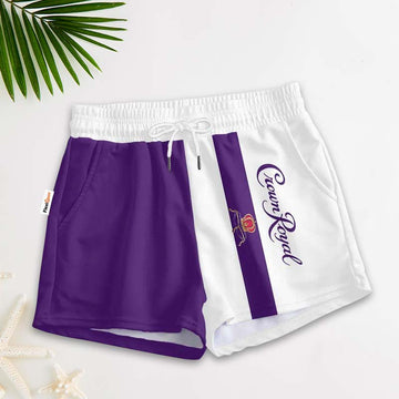 Purple White Crown Royal Women's Casual Shorts - Flexiquor.com