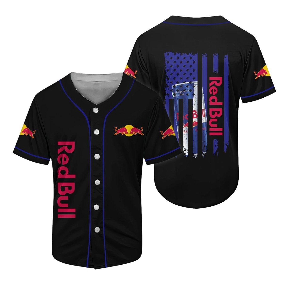 Red Bull American Flag Baseball Jersey - Flexiquor.com