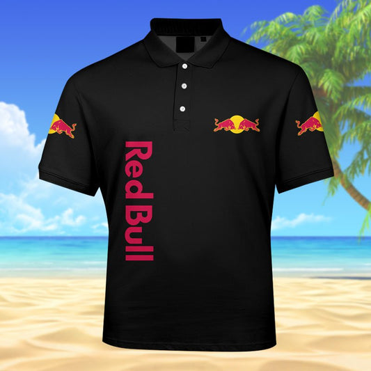 Red Bull American Flag Men's Plus Size Polo Shirt - Flexiquor.com