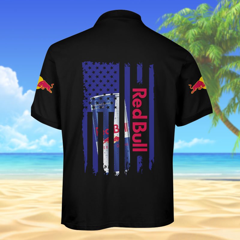 Red Bull American Flag Men's Plus Size Polo Shirt - Flexiquor.com