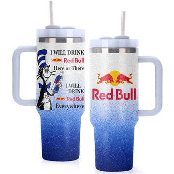 Red Bull Cat In The Hat Tumbler With Handle - Flexiquor.com