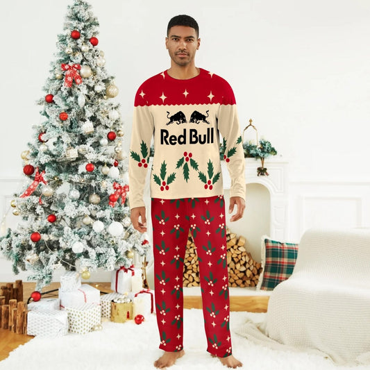 Red Bull Christmas Cherry Family Pajamas Set - Flexiquor.com