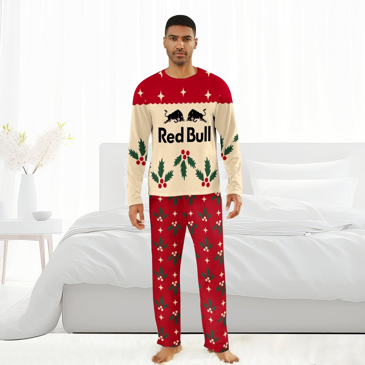 Red Bull Christmas Cherry Family Pajamas Set - Flexiquor.com