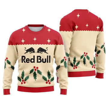 Red Bull Chrismas Cherry Ugly Sweater - Flexiquor.com