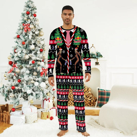 Red Bull Christmas Bigfoot Family Pajamas Set - Flexiquor.com