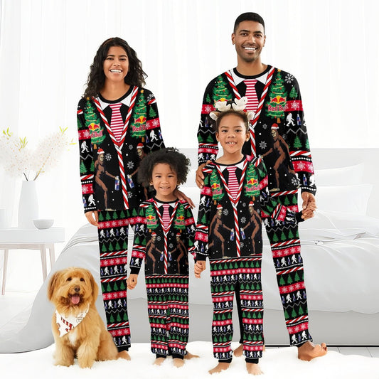 Red Bull Christmas Bigfoot Family Pajamas Set - Flexiquor.com