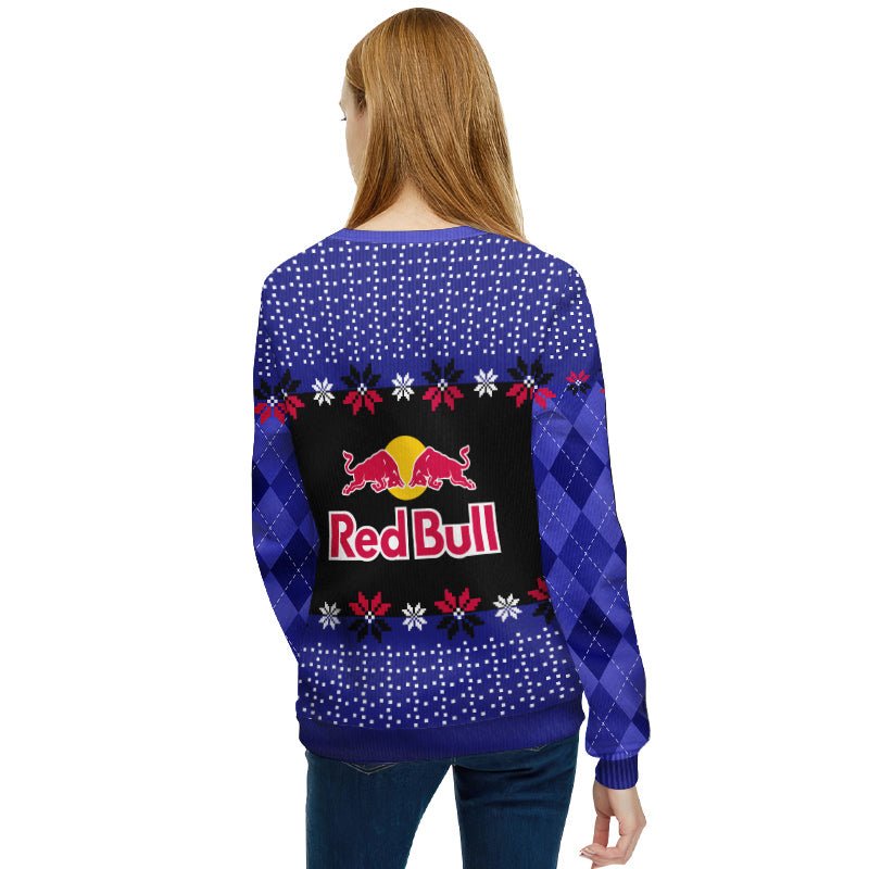 Red Bull Christmas Gingerbread Ugly Sweater - Flexiquor.com