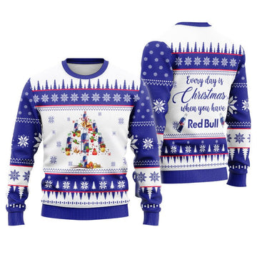 Red Bull Christmas Tree Ugly Sweater - Flexiquor.com