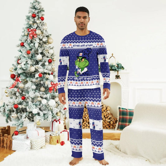 Red Bull Make Grinch Happy Family Pajamas Set - Flexiquor.com