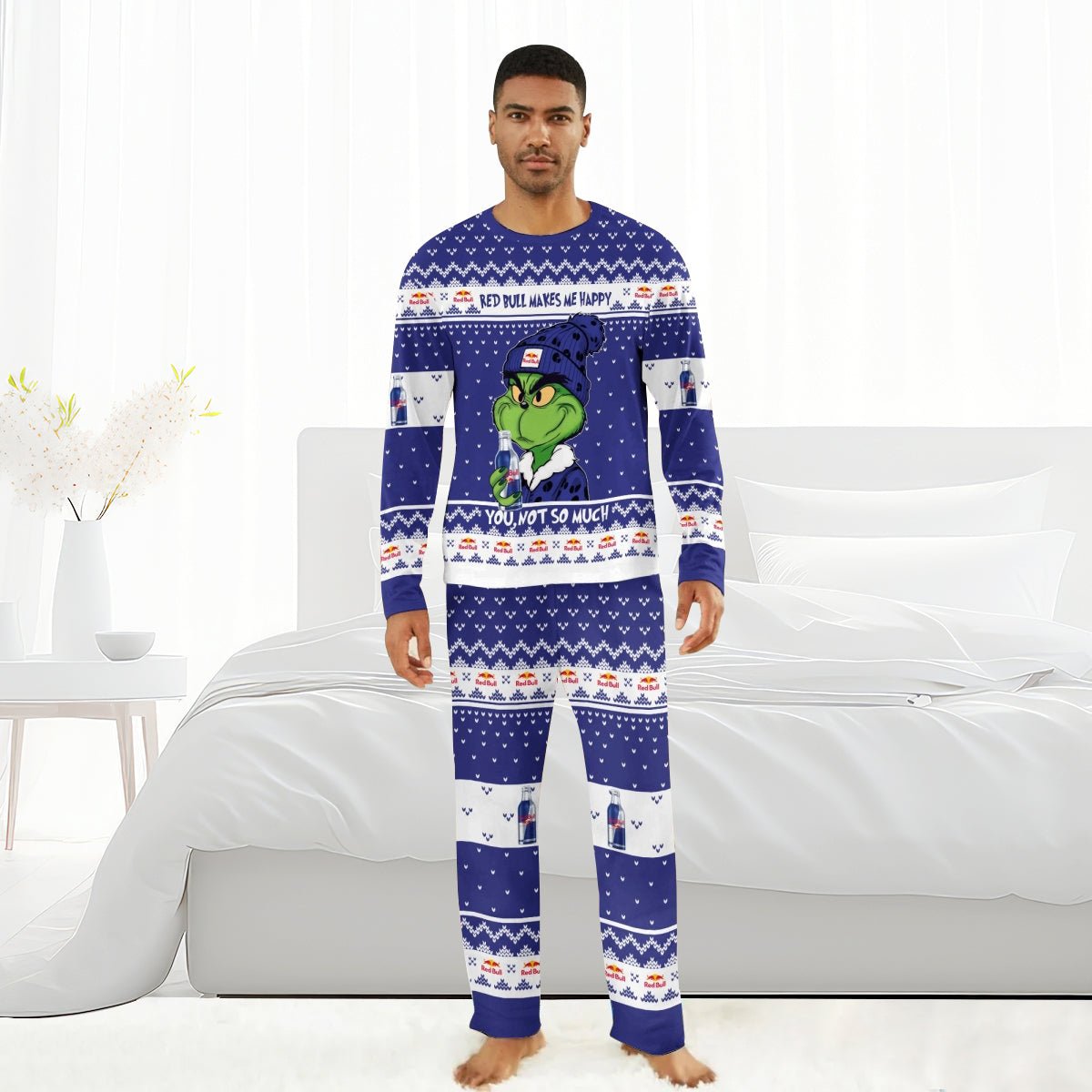 Red Bull Make Grinch Happy Family Pajamas Set - Flexiquor.com