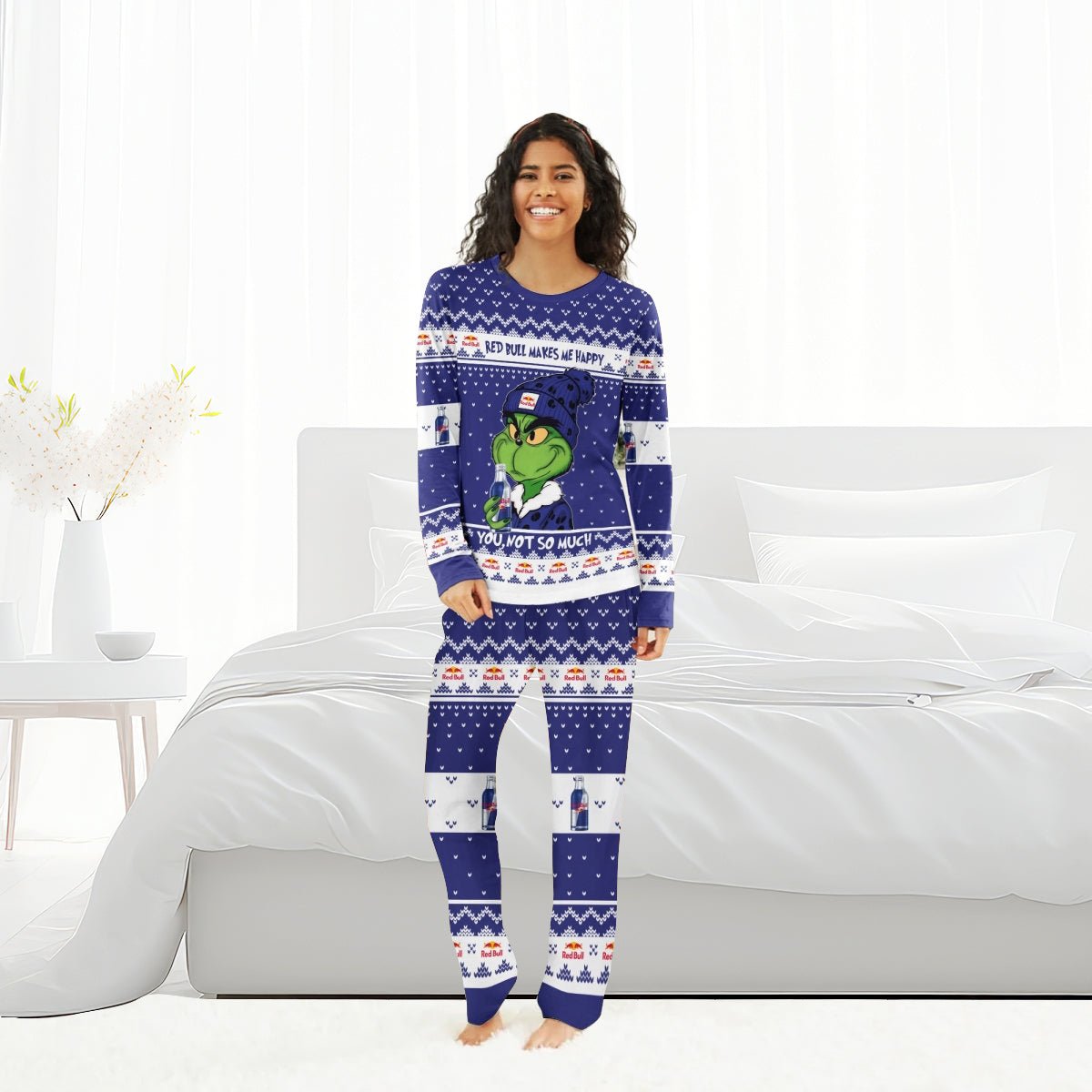 Red Bull Make Grinch Happy Family Pajamas Set - Flexiquor.com