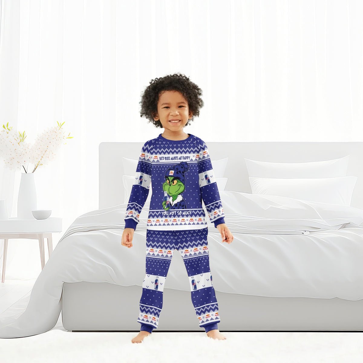 Red Bull Make Grinch Happy Family Pajamas Set - Flexiquor.com