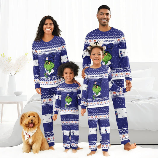 Red Bull Make Grinch Happy Family Pajamas Set - Flexiquor.com
