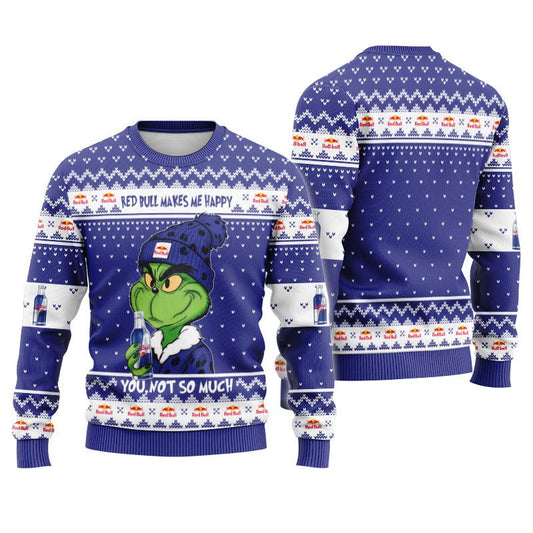 Red Bull Make Grinch Happy Ugly Sweater - Flexiquor.com