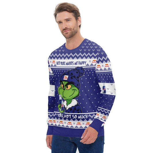 Red Bull Make Grinch Happy Ugly Sweater - Flexiquor.com