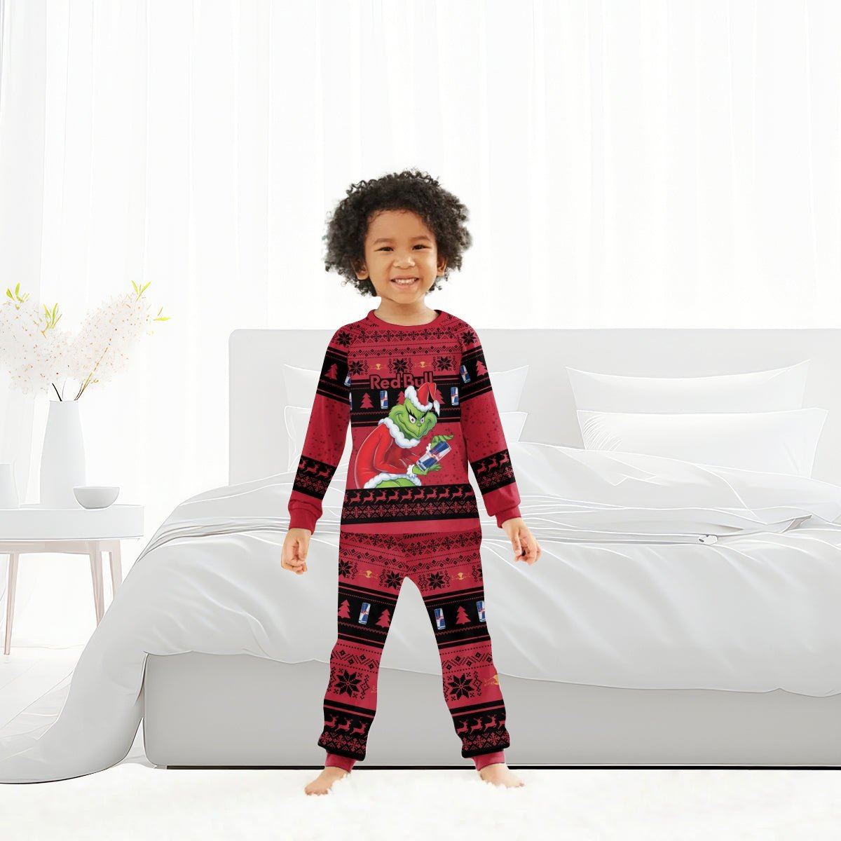 Red Bull Santa Grinch Family Pajamas Set - Flexiquor.com