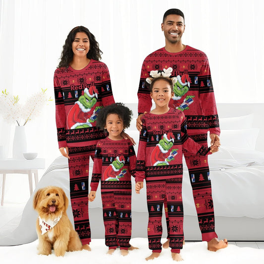 Red Bull Santa Grinch Family Pajamas Set - Flexiquor.com